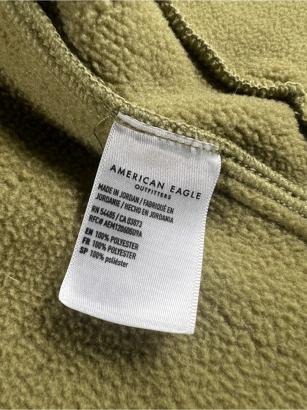 American Eagle Heavyweight Fleece Shacket Snap Jacket Khaki Olive Men’s Large - Picture 5 of 9